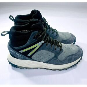Merrell Wildwood Mid Hiking Boots Mens 9 Grey Waterproof Athletic Outdoor Trail